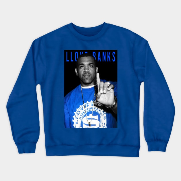 Lloyd Banks Black White and Blue Crewneck Sweatshirt by CELTICFAN34